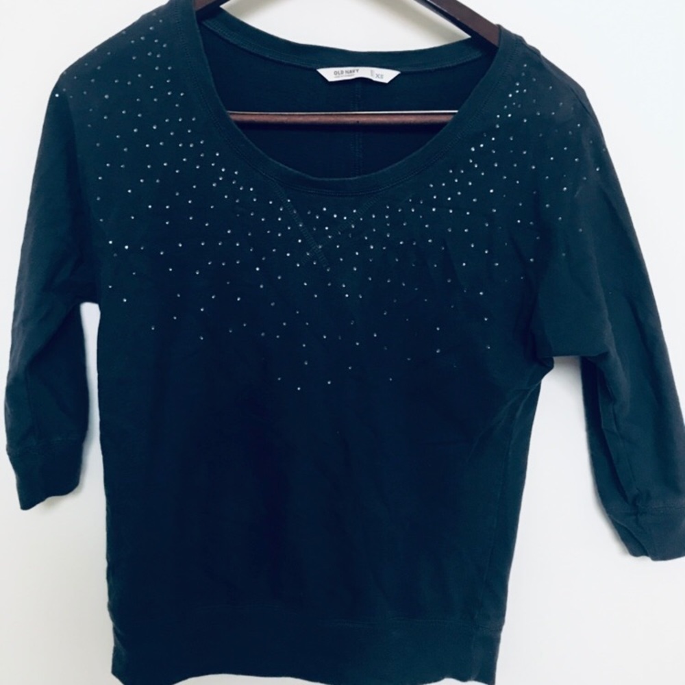 Gray 3/4 Length Sweatshirt Style Old Navy Top